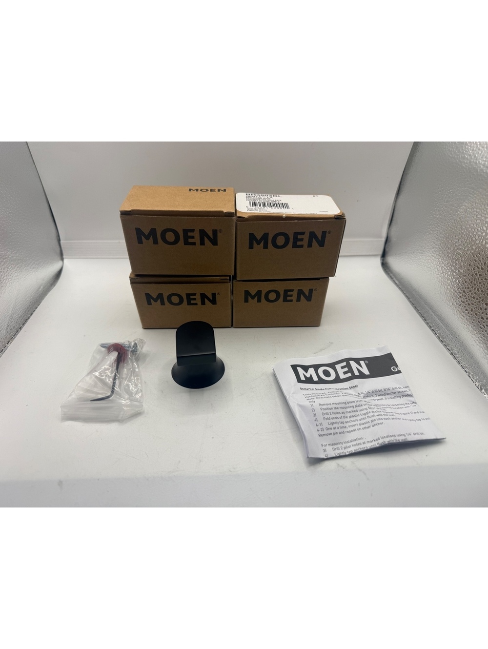 Moen Genta LX BH3803BL Single Robe Hook Matte Black Lot of 4 NEW